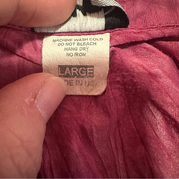 Y2k Rave Pink tie dye button up shirt size large made in the USA - Picture 6 of 12